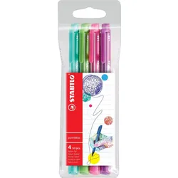Produktbild Filzschreiber - STABILO pointMax - 4er Pack - Designfarben - eisgrün, hellgrün, rosarot, lila