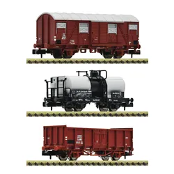 Produktbild Fleischmann 880909 - 3-tlg. Set: Güterwagen, FS
