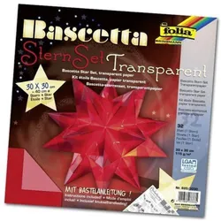 Folia Bascetta-Stern Bastelset, Transparentpapier 115g/m², rot 30 x 30cm - 0