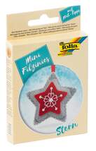 Produktbild Folia Filz Nähset für Kinder-Mini Filzinie, Anhänger Stern, 9 teilig