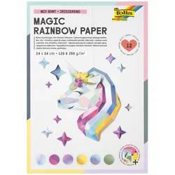Produktbild Folia Magic Rainbow Paper 24x34cm 12 Blatt