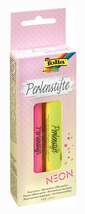 Folia Perlenstifte Set Neon, 2 Perlen Pens mit je 30 ml Farbe in gelb und pink - 0