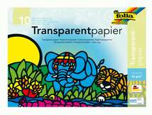 Folia Transparentpapier im Heft, Drachenpapier, ca. 20 x 30 cm, 10 Blatt,10 Farben, durchschimmernd - 0