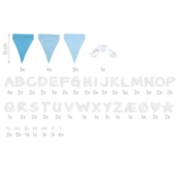 goki Buchstabenwimpelkette blau, mit 10 Wimpeln - 0
