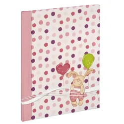 Hama Baby-Tagebuch Kleiner Hase, 20x28 cm, 44 illustrierte Seiten, Pink - 0