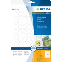 HERMA Ablösbare Etiketten, weiß, rund, Ø 20mm, 2400 Stück - 0