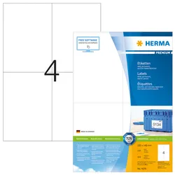 Produktbild HERMA PREMIUM Etiketten A4, 105 x 148 mm, weiß, permanent haftend, 400 Etiketten