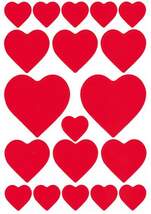 Produktbild HERMA Sticker Dekor Herzen, rot, 3 Bögen