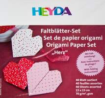 Produktbild Heyda 20-48 755 05  Origami Faltblätter, Herz, 15 x 15 cm