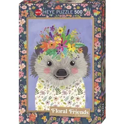 Produktbild Heye Puzzle - Funny Hedgehog, Floral Friends, 500 Teile