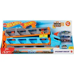 Produktbild Hot Wheels 2-in-1 Rennbahn-Transporter inkl. 3 Spielzeugautos