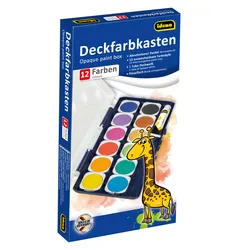 Idena Deckfarbkasten, 12 Farben, 1 Tube Deckweiß - 1