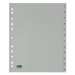 Produktbild Idena 302029 Pp-Register A4 1-12 Überbr.,grau,12tlg,120Mµ