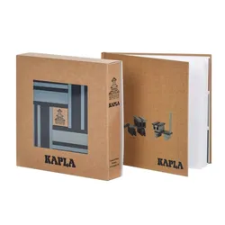Produktbild KAPLA® Holzbausteine in 40er Box mit Buch, blau / hellblau