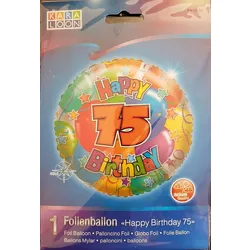 Karaloon Folienballon Happy Birthday 75 - 0