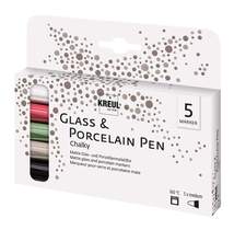 Produktbild KREUL Glass & Porcelain Pen Chalky,  Strichstärke 2 - 4 mm, 5 Stifte