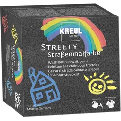 Produktbild KREUL Streety Straßenmalfarbe Starter Set, 4 Farben mit je 200 ml
