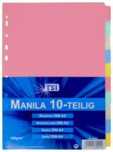 Produktbild Livepac Office Manila Karton Ordner-Register mit 10 blanko Taben, DIN A4, 160g/m²