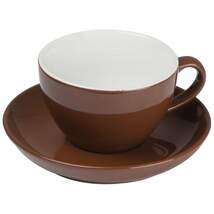 Produktbild Macma Kaffeetasse aus Keramik mit Untersetzer 220 ml, braun