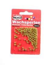 Meyco Wachsperlen, gold, 4 mm, 100 Stück - 0