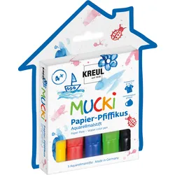 Produktbild MUCKI Papier Pfiffikus, Aquarellmalstifte für Kinder, 5 Stifte