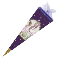 Produktbild Nestler Schultüte Einhorn Prinzessin mit Tüllverschluss, 35 cm, rund