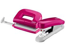 Novus Schreibtisch-Accessoire Set fresh Hefter E15 Locher E210 pink glänzend - 0