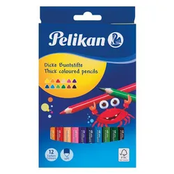 Produktbild Pelikan Buntstifte dreieckige dicke Holzstifte 12 Stück