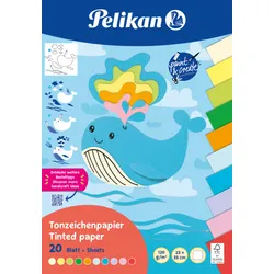 Produktbild Pelikan Tonpapier Block 23 x 33 cm, 20 Blatt in 10 Farben, Summer