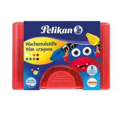 Produktbild Pelikan Wachsmalstifte 665/8, 8 Stück in roter Box, rund