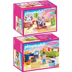 PLAYMOBIL® Dollhouse 2er Set Jugendzimmer + Babyzimmer - 0