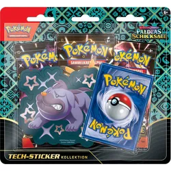 Pokemon Karmesin & Purpur - Paldeas Schicksale Tech-Sticker-Kollektion, 1 Stück, 3-fach sortiert - 2
