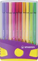 Produktbild Premium-Filzstift - STABILO Pen 68 ColorParade in lila - 20er Tischset - mit 20 verschiedenen Farben