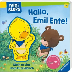 Produktbild Ravensburger Hallo, Emil Ente! Mein erstes Holzpuzzle-Buch: Ab 24 Monate