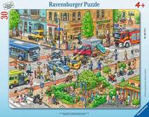 Ravensburger Kinderpuzzle Unterwegs in der Stadt, 30 Teile - 0