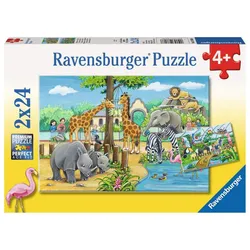 Ravensburger Puzzle Willkommen im Zoo, 2x24 Teile - 0