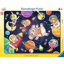 Ravensburger Rahmenpuzzle - Tierische Astronauten, 40 Teile - 0