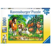Ravensburger XXL Puzzle Versammlung der Tiere, 100 Teile - 0