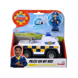 Produktbild Simba Feuerwehrmann Sam Junior Polizei 4x4 mit Rose Figur