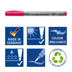 STAEDTLER® pigment brush pen 371 - bordeauxrot - 2