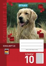 Stylex Schulheft Hund DIN A5 Lineatur 10, kariert, 5 mm Rand - 0