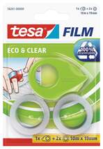 Produktbild tesa eco & clear Mini Abroller ecoLogo + 2 Rollen tesafilm 10mx19mm