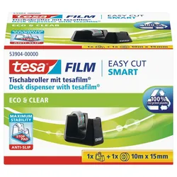 Produktbild tesa eco & clear Tischabroller Easy Cut Smart inkl. 1 Rolle tesafilm 10mx15mm