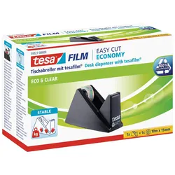 Produktbild tesa eco&clear Tischabroller easy cut economy inkl. 1 Rolle tesafilm 10mx15mm