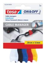 Produktbild tesa On & Off Cable Manage bunt 5 Stück 20cmx12mm