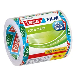 Produktbild tesafilm Eco & Clear Sparpack, transparent, 3 Rollen 10mx15mm