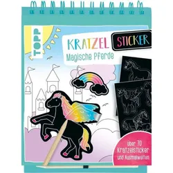 topp-kreativ Kratzel-Stickerbuch Magische Pferde - 0