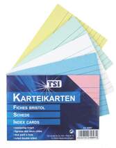 Produktbild TSI Karteikarten DIN A7, liniert, 180g/m², farbig, 1000 Stück