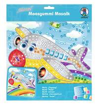 URSUS Moosgummi Mosaikbild Flugzeug mit Glitter - 0
