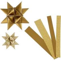 Produktbild Vivi Gade Papierstreifen für Fröbelsterne für 10 Sterne in gold glitzer und Lack